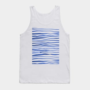Irregular watercolor lines - blue Tank Top